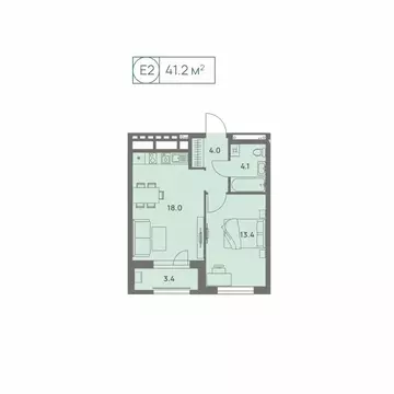 2-к кв. Пермский край, Пермь Трамвайная ул., 27 (41.2 м)