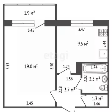 1-к кв. Мордовия, Саранск ул. Победы, 5А (37.0 м)