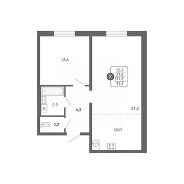 2-к кв. Кировская область, Киров ул. Пушкина, 25 (57.6 м)