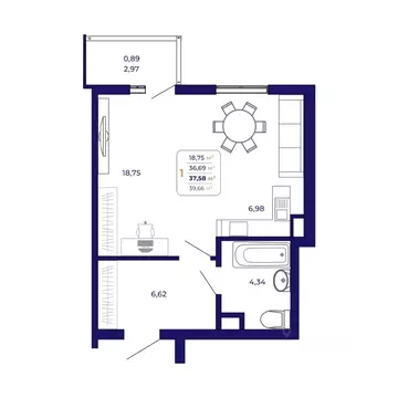 1-к кв. Башкортостан, Уфа Затон-Восточный жилрайон, Паруса жилой ...