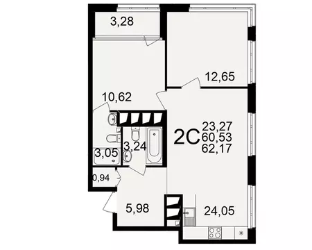 2-к кв. Рязанская область, Рязань ул. Ленинского Комсомола (60.53 м)