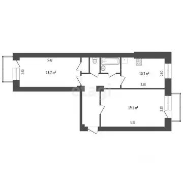 2-к кв. Челябинская область, Челябинск просп. Ленина, 11 (60.3 м)