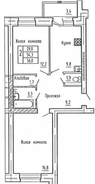 2-к кв. Орловская область, Орел ул. Родзевича-Белевича, 5 (56.2 м)