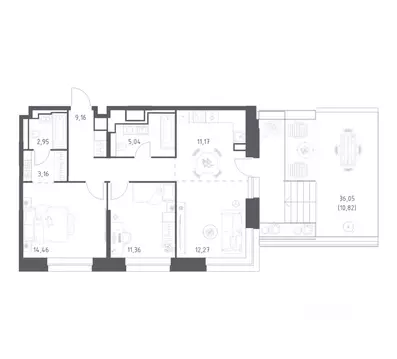 2-к кв. Москва Верейская ул., 43к9 (80.39 м)