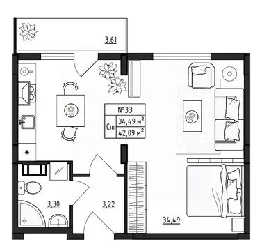 1-к кв. Ленинградская область, Гатчинский муниципальный округ, д. ...