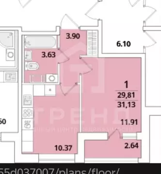 1-комнатная квартира: Санкт-Петербург, Кубинская улица, 82к3с1 (30.3 ...