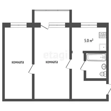 2-комнатная квартира: Подольск, микрорайон Климовск, посёлок Южный, 35 ...