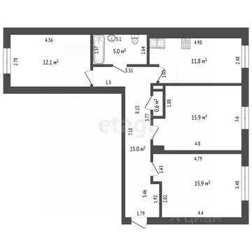 3-к кв. Башкортостан, Стерлитамак ул. Цюрупы, 30 (76.3 м)