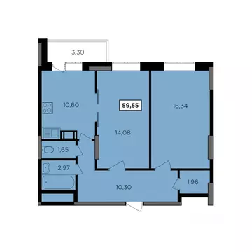 2-к кв. Калужская область, Обнинск Комсомольская ул., 7к2 (59.55 м)