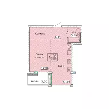 Свободной планировки кв. Бурятия, Улан-Удэ Энергетик мкр,  (44.99 м)