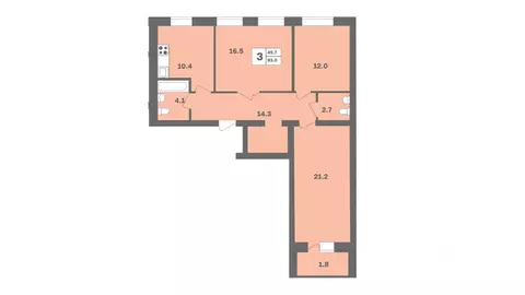 3-к кв. Башкортостан, Уфа Дагестанская ул., лит13 (83.0 м)