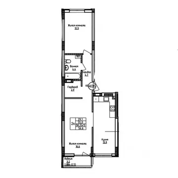2-к кв. Калининградская область, Калининград ул. 1-я Большая окружная ...