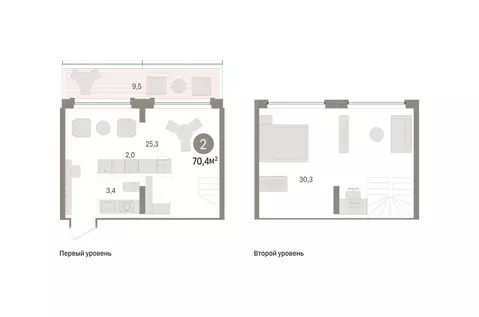 2-комнатная квартира: Тюмень, Причальная улица, 5 (70.43 м)