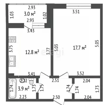 1-к кв. Башкортостан, Стерлитамак просп. Октября, 46 (42.3 м)