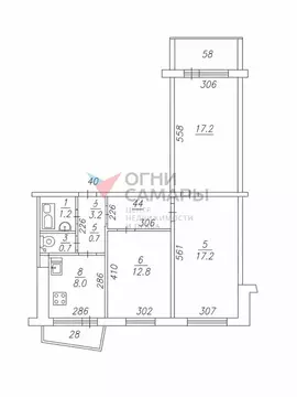 3-комнатная квартира: Самара, Московское шоссе, 284 (69.9 м)