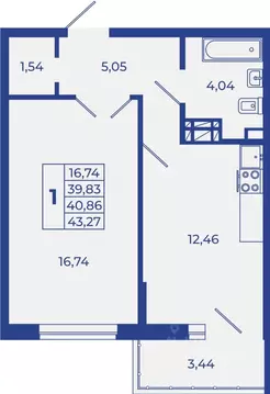 1-к кв. Ростовская область, Новочеркасск  (43.27 м)