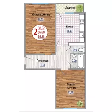 2-к кв. Адыгея, Тахтамукайский район, Яблоновский пгт ул. Гагарина, ...