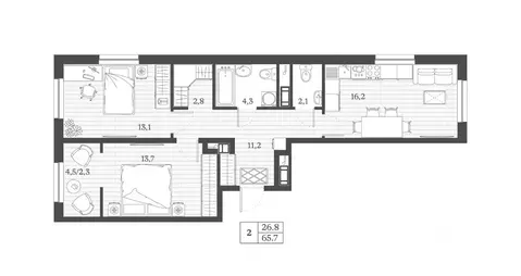 2-к кв. Дагестан, Дербент ул. Сальмана (65.7 м)