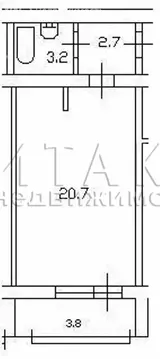 1к в 19-комнатной квартире (26.6 м)