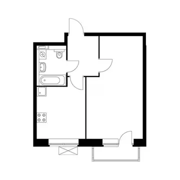1-комнатная квартира: Тверь, Новочеркасская улица, 50 (35.5 м)