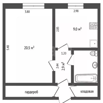 1-к кв. Тюменская область, Тюмень ул. Мельникайте, 57 (40.6 м)