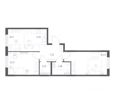 2-к кв. Башкортостан, Уфа ул. Минигали Губайдуллина, 8к9 (58.29 м)
