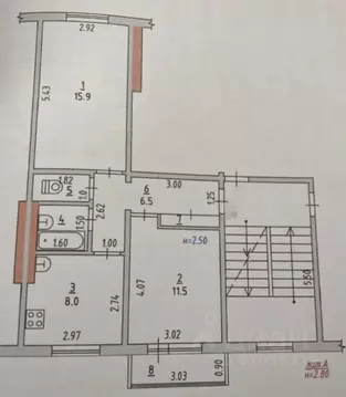 2-к кв. Краснодарский край, Ейск ул. Седина, 46/1 (47.0 м)