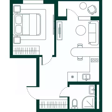 1-к кв. Дагестан, Дербент Новая История жилой комплекс (38.7 м)