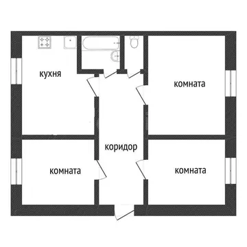 3-комнатная квартира: Курган, улица Артёма, 35 (59.3 м)