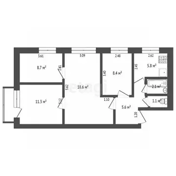 4-к кв. Тамбовская область, Тамбов Клубная ул., 3 (62.5 м)