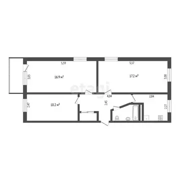 3-комнатная квартира: Иркутск, проспект Маршала Жукова, 98 (60.3 м)
