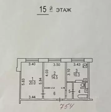 2-к кв. Москва ул. Академика Пилюгина, 12К2 (58.8 м)