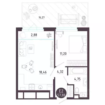 1-к кв. Рязанская область, Рязань Московское ш. (57.88 м)