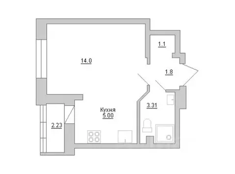 Студия Санкт-Петербург просп. Просвещения, 43 (27.2 м)
