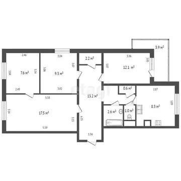 4-комнатная квартира: Санкт-Петербург, улица Латышских Стрелков, 5к2 ...