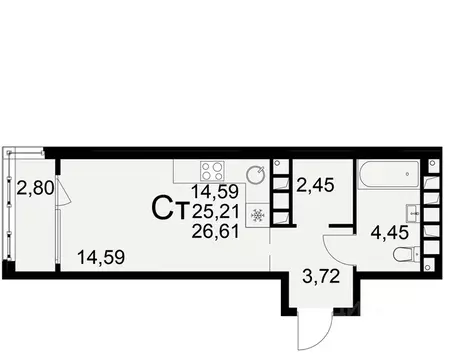 1-к кв. Рязанская область, Рязань пос. Ворошиловка, Символ жилой ...