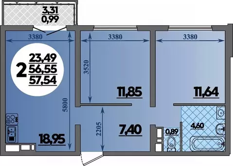 2-к кв. Краснодарский край, Новороссийск Город у Моря жилой комплекс ...