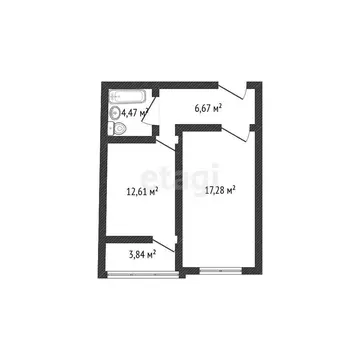 1-комнатная квартира: Новороссийск, Мысхакское шоссе, 59В (42.4 м)