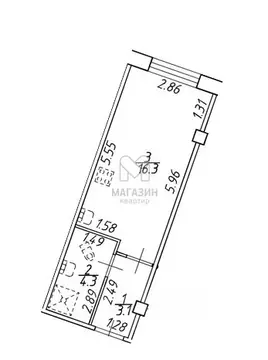 1-к кв. Ленинградская область, Мурино Всеволожский район, ул. Шоссе в ...
