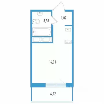 Студия Санкт-Петербург Аэросити Лайф жилой комплекс (20.53 м)