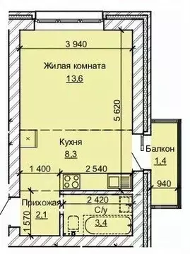 1-к кв. Алтайский край, Барнаул ул. Анатолия (28.8 м)