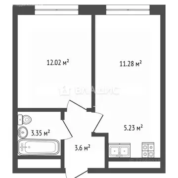 2-комнатная квартира: Красногорск, жилой комплекс Ильинойс, к1 (36 м)