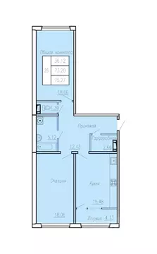 2-к кв. Чувашия, Чебоксары ул. П.В. Дементьева, поз4 (75.27 м)