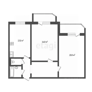 2-к кв. Тюменская область, Тюмень Широтная ул., 129 (64.5 м)