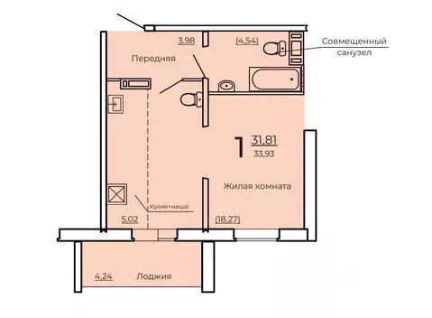 1-к кв. Свердловская область, Екатеринбург Кольцово жилрайон, Крылья ...