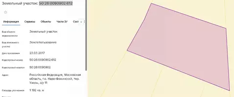 Участок в Московская область, Наро-Фоминский городской округ, Узоры ...