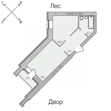 1-к кв. Томская область, Томск Нижний пер., 51 (37.89 м)