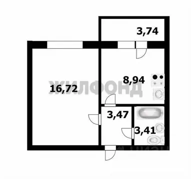 1-к кв. Новосибирская область, Новосибирск Спортивная ул., 3 (34.0 м)