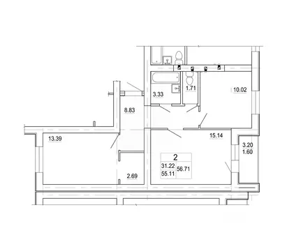 2-к кв. Ленинградская область, Коммунар г. Гатчинский муниципальный ...