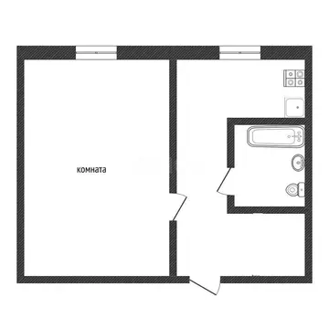 1-комнатная квартира: Кириши, улица Строителей, 22 (29.8 м)